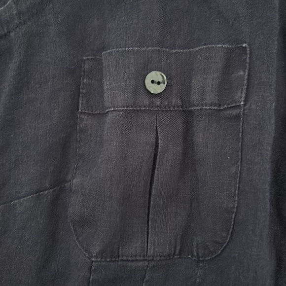 100% Linen Dark Sleeveless Shirt - Picture 2 of 7